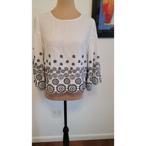 Design History Cotton Bell Sleeve Top Size Small Summer Top